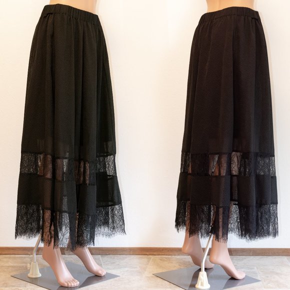 H&M Lace Panel Ankle Length Maxi Skirt Size 8 NWT - Picture 4 of 10